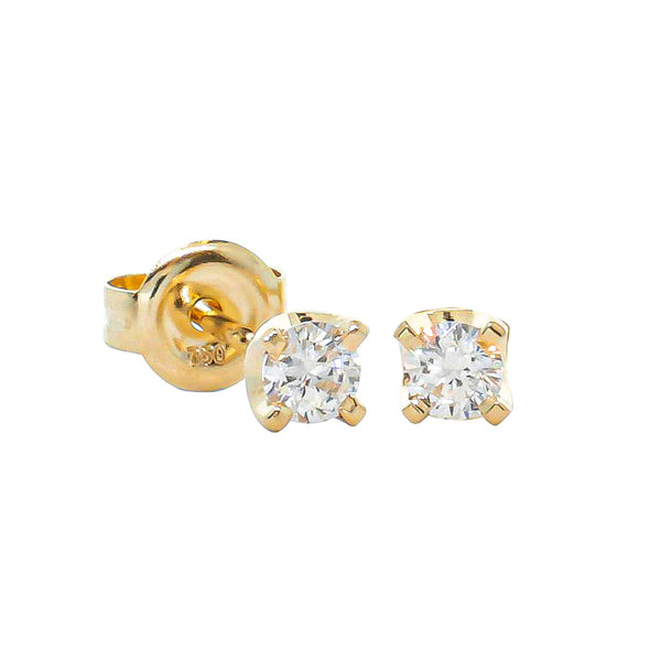 18ct Yellow Gold .25ct Diamond Studs - Earrings - Walker & Hall
