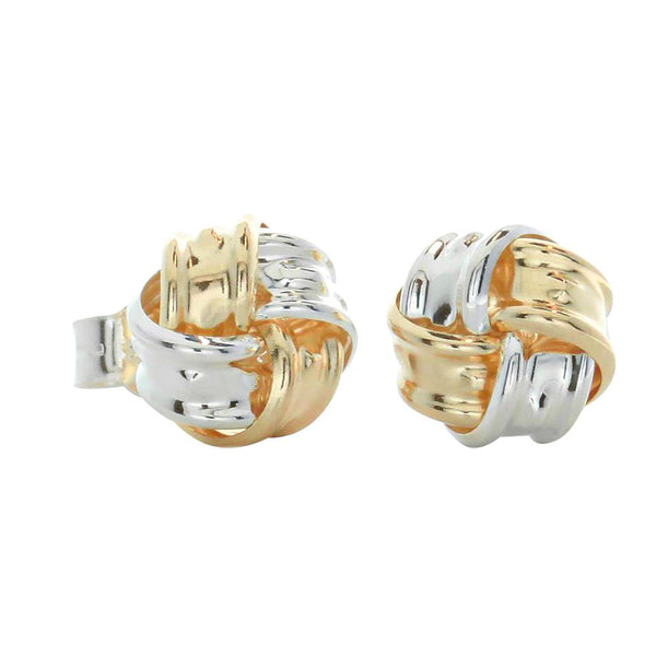 9ct Yellow Gold & Sterling Silver Knot Earrings - Earrings - Walker & Hall
