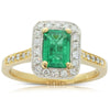 18ct Yellow Gold & 18ct White Gold Emerald & Diamond Ring - Walker & Hall