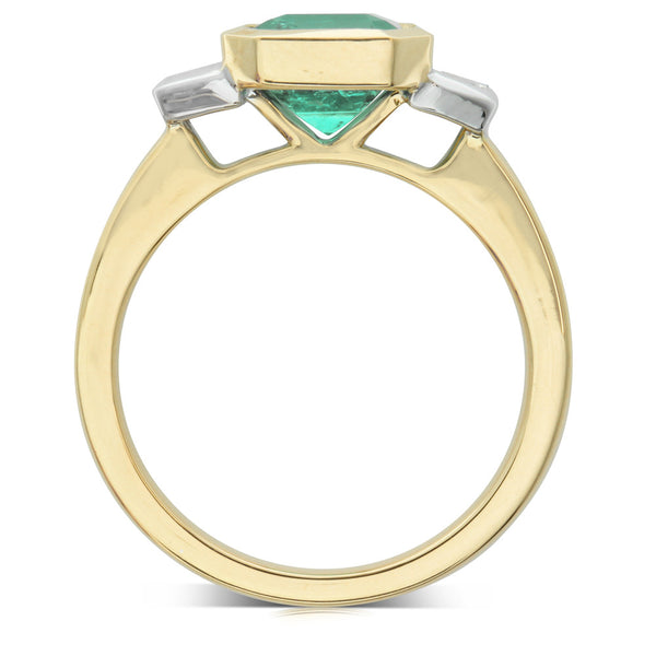 18ct Yellow Gold Emerald & Diamond Ring - Walker & Hall