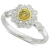 18ct White Gold Yellow Diamond Ring - Walker & Hall