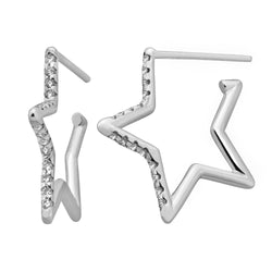 Karen Walker Diamond Star Outline Earrings - 9ct White Gold - Walker & Hall