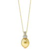 18ct Yellow Gold Golden Pearl & Diamond Pendant - Walker & Hall