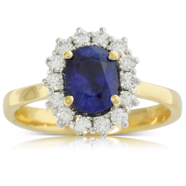18ct Yellow & White Gold Sapphire & Diamond Ring - Walker & Hall