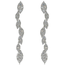 18ct White Gold 2.58ct Diamond Drop Earrings - Walker & Hall