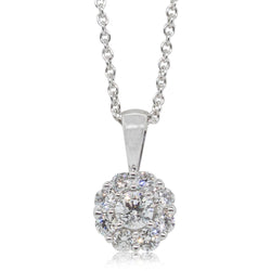 9ct White Gold .50ct Diamond Cluster Necklace - Walker & Hall