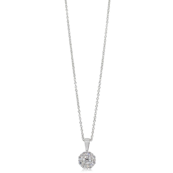 9ct White Gold .50ct Diamond Cluster Necklace - Walker & Hall