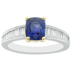 18ct White & Yellow Gold 2.10ct Sapphire & Diamond Ring - Ring - Walker & Hall