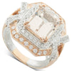 18ct White & Rose Gold 4.44ct Morganite & Diamond Ring - Walker & Hall