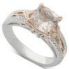 18ct White & Rose Gold 2.01ct Morganite & Diamond Ring - Walker & Hall