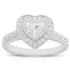 18ct White Gold .70ct Diamond Heart Halo Ring - Walker & Hall