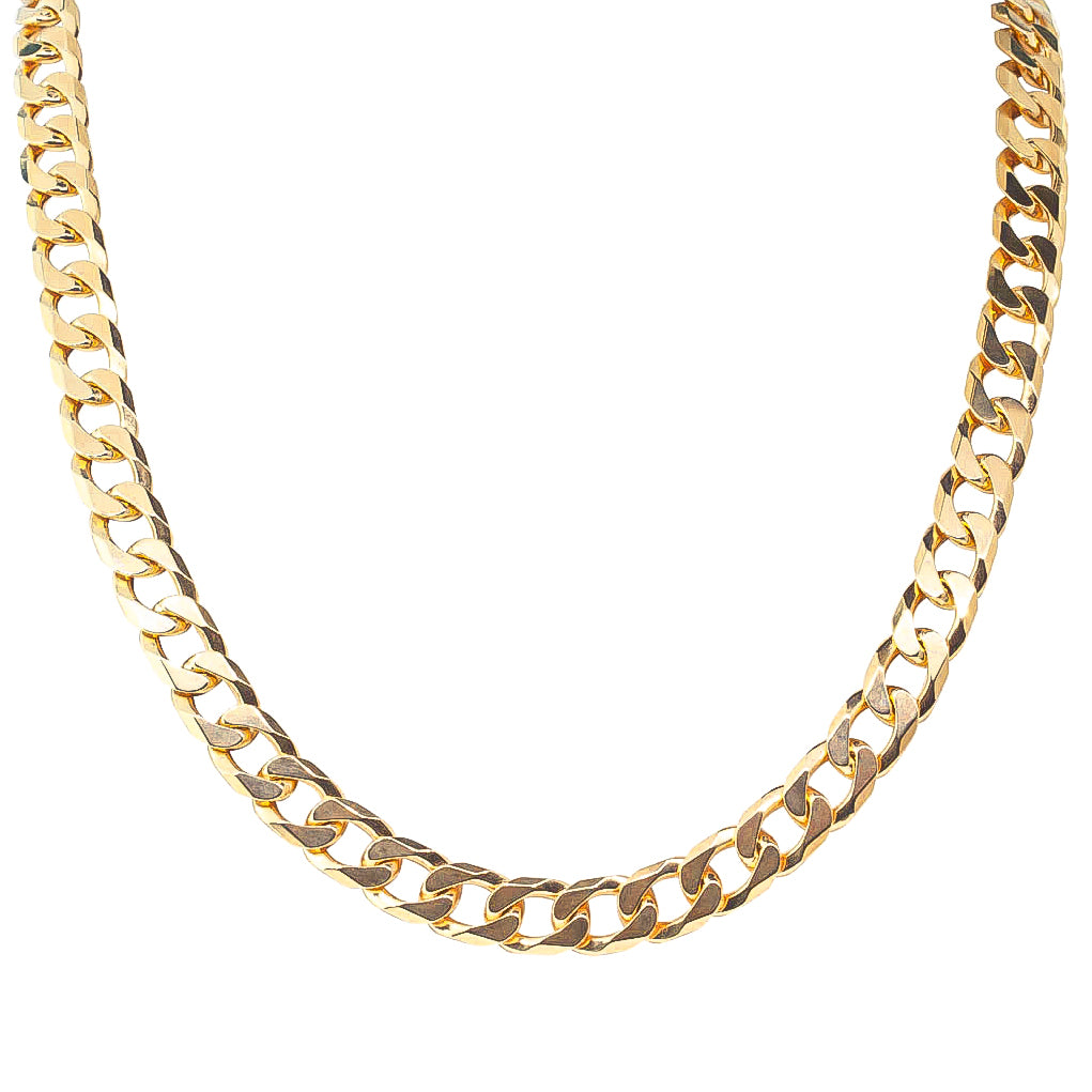 Personalized Miami Cuban Link Chain Necklace with Black Diamonds - 3.5 mm -  Gold - SETT&Co