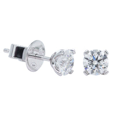 18ct White Gold .80ct Diamond Blossom Stud Earrings - Earrings - Walker & Hall