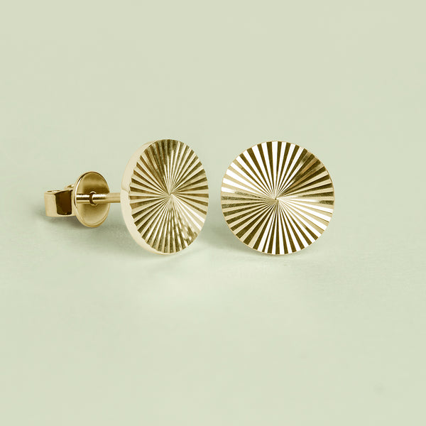9ct Yellow Gold Reflections Stud Earrings - Walker & Hall