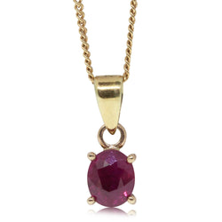 18ct Yellow Gold .82ct Oval Ruby Pendant - Walker & Hall