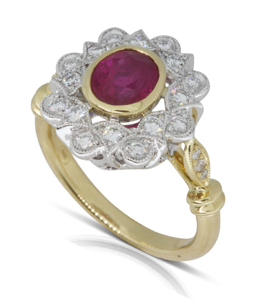 18ct Yellow Gold Ruby And Diamond Dress Ring - Walker & Hall