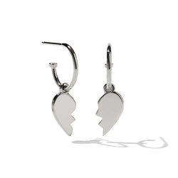 Meadowlark Broken Heart Signature Hoop Earrings - Sterling Silver - Earrings - Walker & Hall