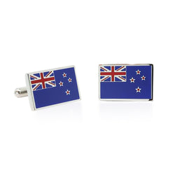 Stainless Steel New Zealand Flag Cufflinks - Walker & Hall