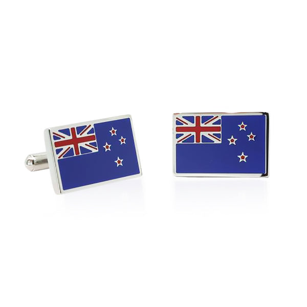 Stainless Steel New Zealand Flag Cufflinks - Walker & Hall