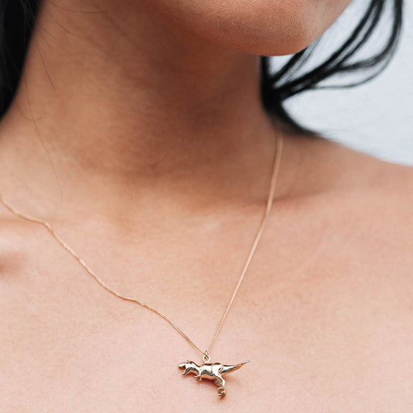 Meadowlark Dinosaur Charm Necklace - Gold Plated - Necklace - Walker & Hall