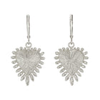 Zoe & Morgan Heart Rays Earrings - Sterling Silver - Walker & Hall