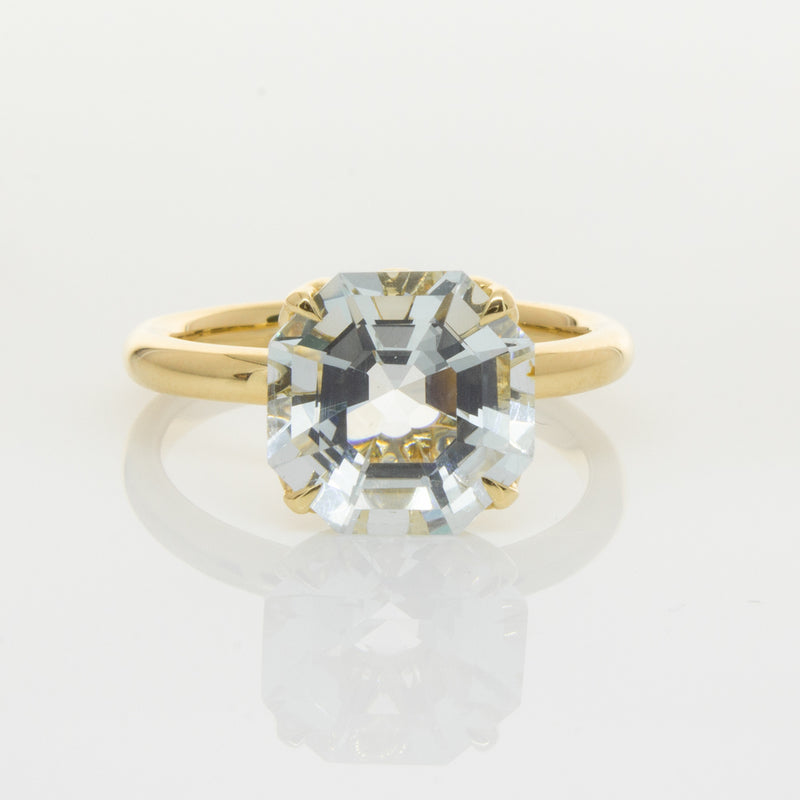 18ct Yellow Gold Aquamarine Octavia Ring-Ring-Walker & Hall