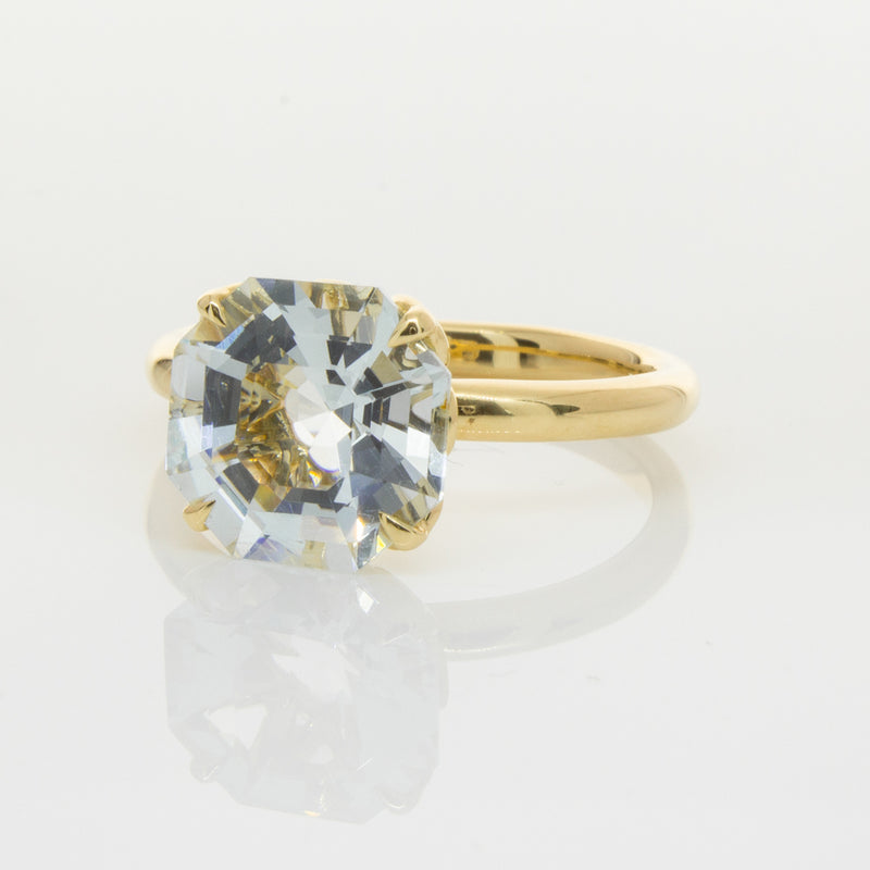 18ct Yellow Gold Aquamarine Octavia Ring-Ring-Walker & Hall