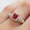18ct White Gold 1.56ct Ruby & Diamond Halo Ring - Walker & Hall
