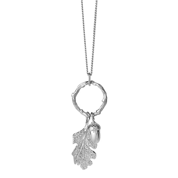 Karen Walker Acorn & Leaf Loop Necklace - Sterling Silver - Walker & Hall