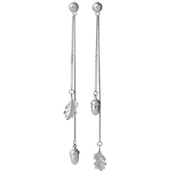 Karen Walker Acorn & Leaf Pendulum Earrings - Sterling Silver - Walker & Hall