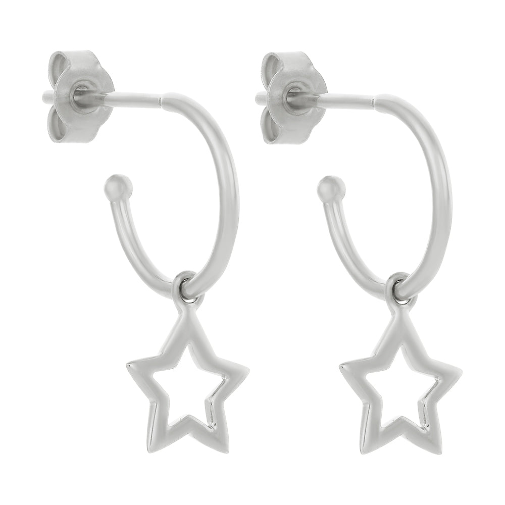 Children's Sterling Silver Star Hoop Earrings – Liberty Charms