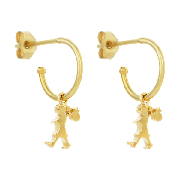 Karen Walker Runaway Girl Hoop Earrings - 9ct Yellow Gold - Earrings - Walker & Hall