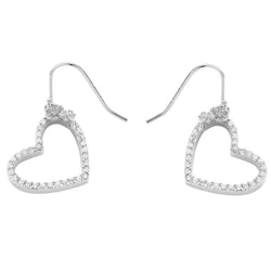 Karen Walker Diamond Heart Earrings - 9ct White Gold - Walker & Hall