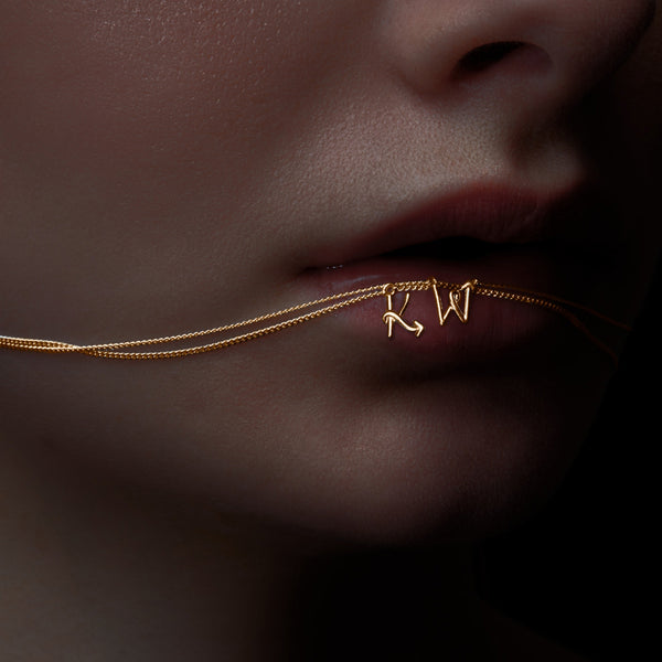 Karen Walker Single Initial Necklace - 9ct Yellow Gold - Walker & Hall