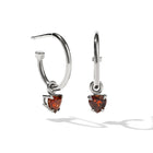 Meadowlark Micro Heart Jewel Signature Hoop Earrings - Sterling Silver - Earrings - Walker & Hall