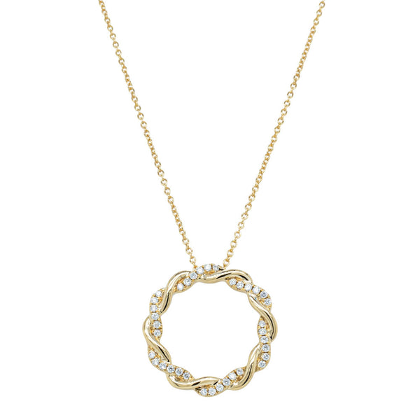 18ct Yellow Gold Diamond Sienna Pendant - Necklace - Walker & Hall