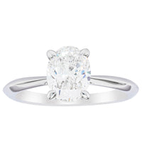 18ct White Gold 1.50ct Oval Cut Diamond Venetian Ring-Ring-Walker & Hall