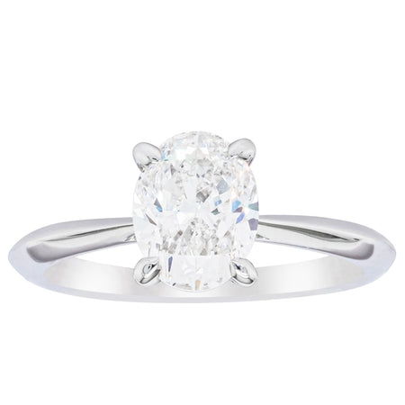 18ct White Gold 1.50ct Oval Cut Diamond Venetian Ring-Ring-Walker & Hall