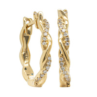 18ct Yellow Gold Diamond Sienna Earrings-Earrings-Walker & Hall