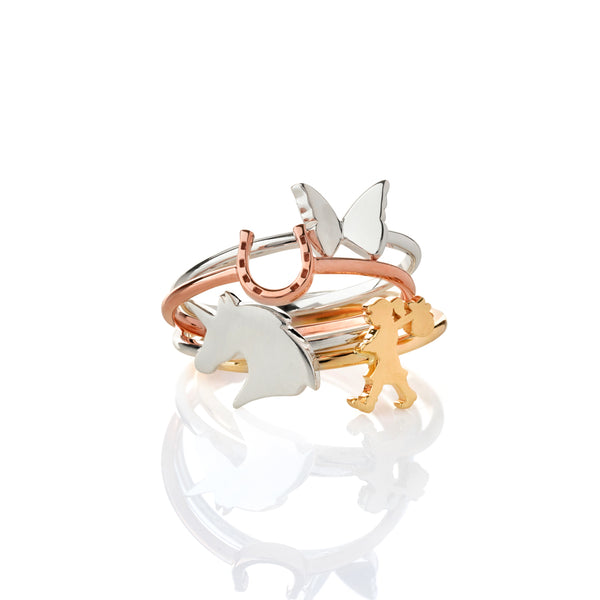 Karen Walker Mini Unicorn Ring - 9ct Rose Gold - Walker & Hall