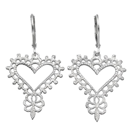 Zoe & Morgan Gypsy Heart Earrings - Sterling Silver-Earrings-Walker & Hall