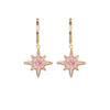 Boh Runga Starburst Huggie Earrings - Gold Plated & Pink Cubic Zirconia - Earrings - Walker & Hall