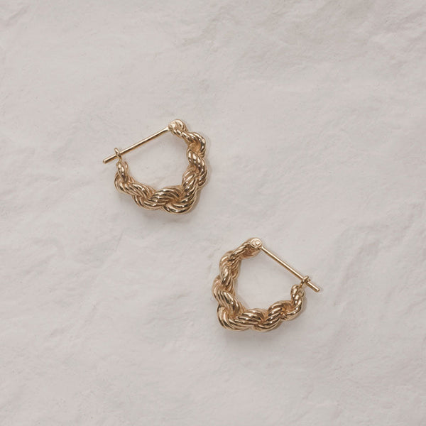 Meadowlark Twisted Rope Earrings - Gold Plated - Earrings - Walker & Hall