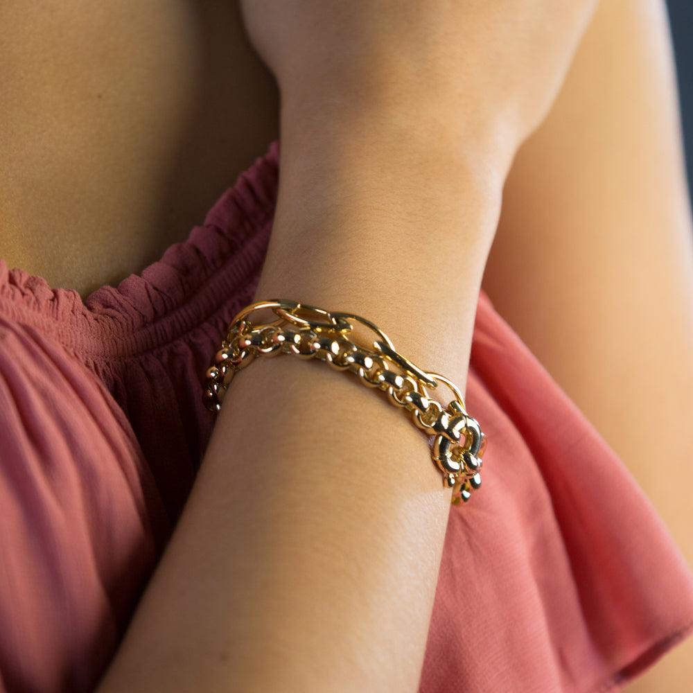 9ct Rose Gold Silver Infused Belcher Bracelet – Bevilles Jewellers