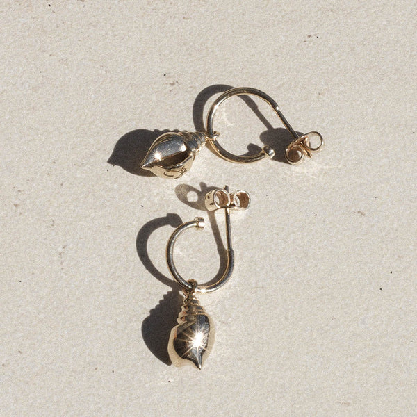 Meadowlark Conch Signature Hoop Earrings - Sterling Silver - Earrings - Walker & Hall