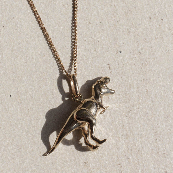 Meadowlark Dinosaur Charm Necklace - Sterling Silver - Necklace - Walker & Hall