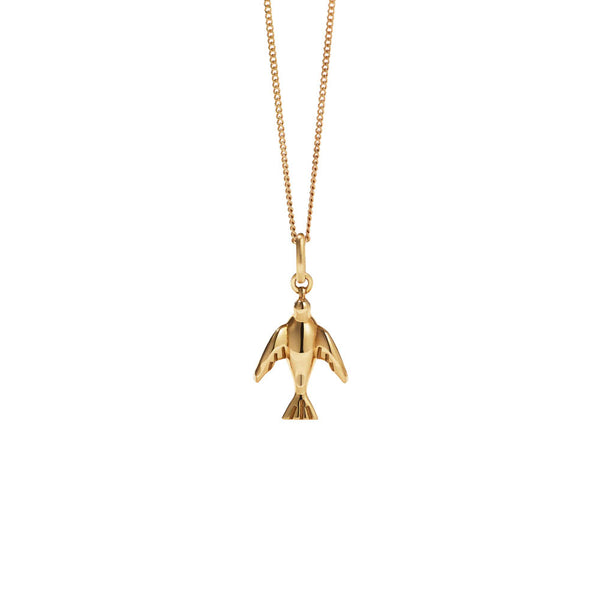 Meadowlark Dove Charm Necklace - Gold Plated - Necklace - Walker & Hall