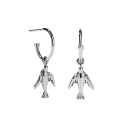 Meadowlark Dove Signature Hoop Earrings - Sterling Silver - Earrings - Walker & Hall