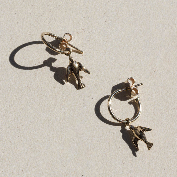 Meadowlark Dove Signature Hoop Earrings - Gold Plated - Earrings - Walker & Hall