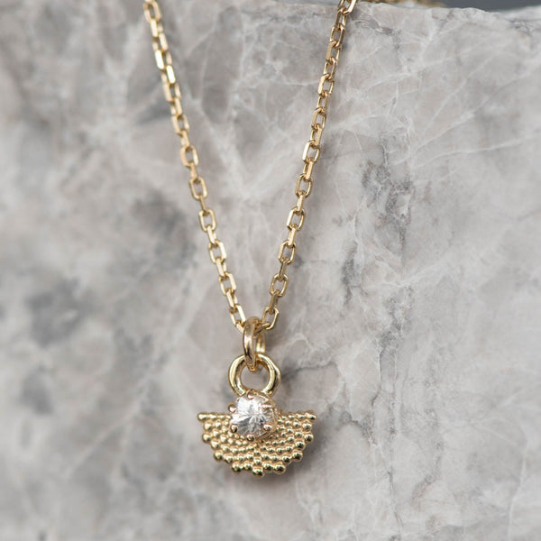 Zoe & Morgan EOS Pendant  - Gold Plated & White Zircon - Necklace - Walker & Hall